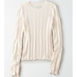 NWT AEO // Off White Long Sleeve Sweater Top